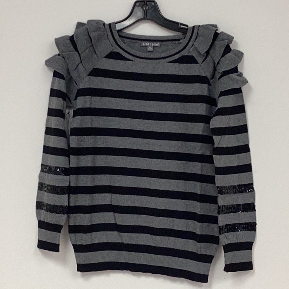 COPY - Beautiful ruffles sweater with sequin stripes